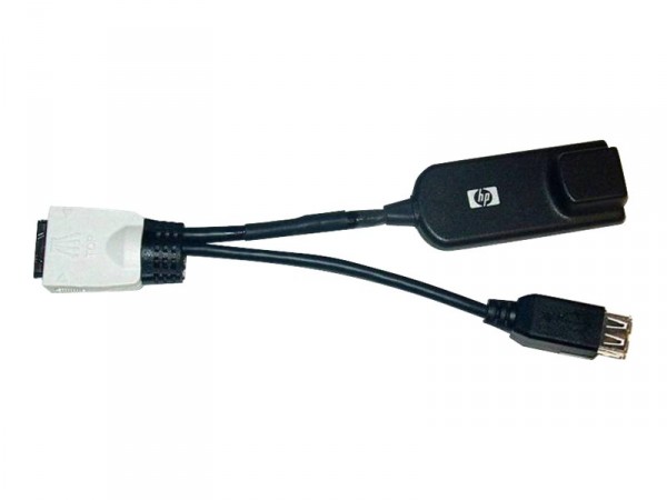 HPE - AF100A - AF100A HP BladeSystem CAT5 KVM Switch Adapter Cable - Adapter - KVM
