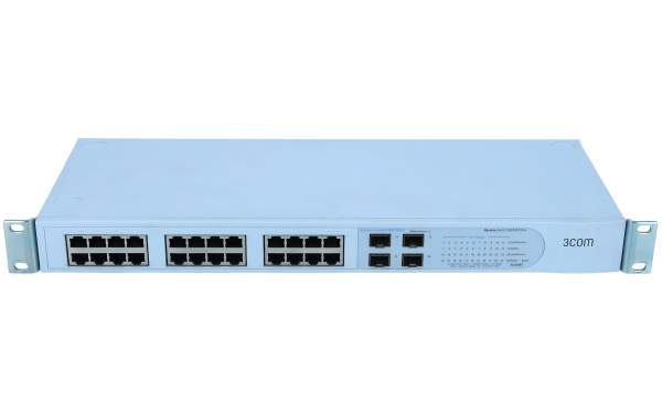 HP - 3C16487 - 3Com Baseline Switch 2824-SFP Plus - Switch - 24 x 10/100/1000 + 4 x shared SFP - desktop