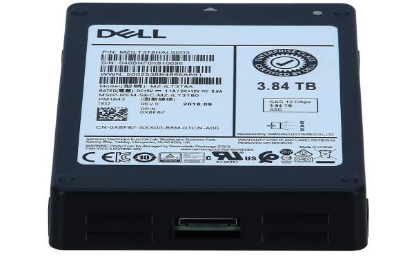 Dell - X8F87 - SSDR 3.84TB SAS 12Gbps 2.5'' 512e RI Samsung