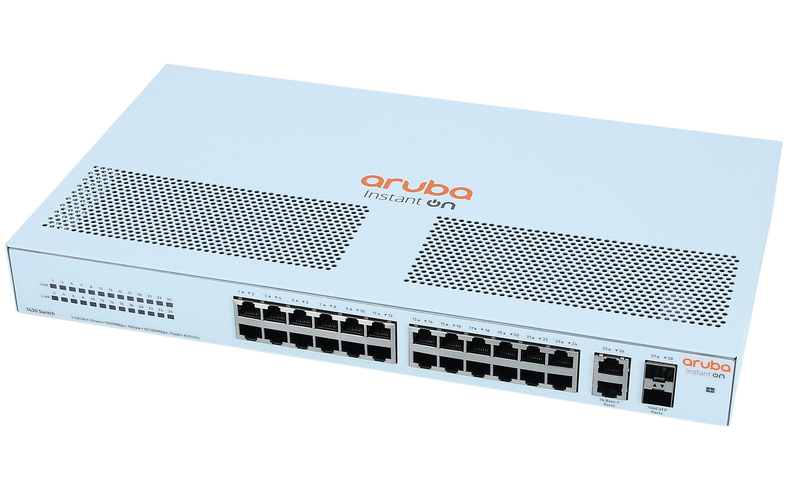 HPE R8R50A Aruba Instant On 1430 26G 2SFP Switch Switch unmanaged  26 x 10/100/1000 x 100/1000 SFP desktop rack-mountable  wall-mountable BTO