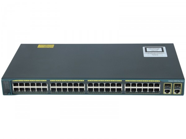 Cisco - WS-C2960+48PST-S - Catalyst 2960 Plus 48 10/100 PoE + 2 1000BT +2 SFP LAN Lite