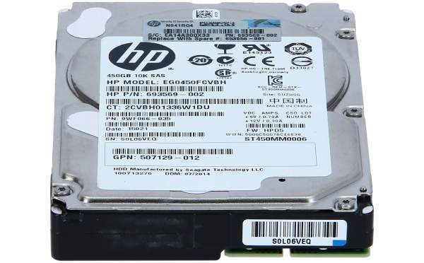 HPE - 653956-001 - 450GB hot-plug dual-port SAS HDD - 2.5" - 450 GB - 10000 Giri/min