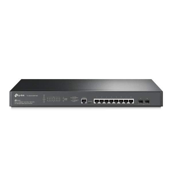 TP-Link - TL-SG3210XHP-M2 - JetStream 8-Port 2.5GBASE-T and 2-Port 10GE SFP+ L2+ Managed Switch with 8-Port PoE+ - Managed - L2+ - 2.5G Ethernet (100/1000/2500) - Rack mounting