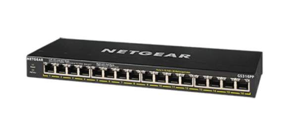 NETGEAR - GS316PP-100EUS - GS316PP - Switch - unmanaged - 16 x 10/100/1000 (PoE+)