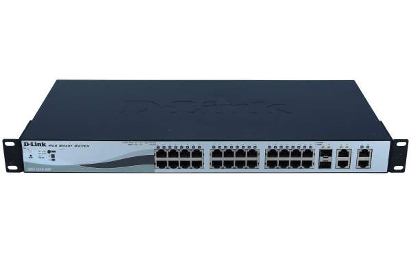 D-Link - DES-1210-28P - DES 1210 - Switch - Managed - 24 x 10/100 + 2 x combo Gigabit SFP + 2 x 10/100/1000 - desktop - PoE