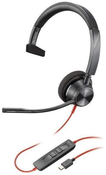 Poly - 213929-01 - Blackwire 3310 - 3300 Series - headset - on-ear - wired - USB-C