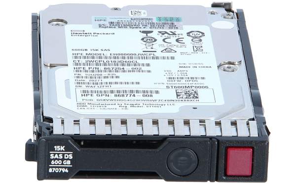 HPE - 870757-B21 - Enterprise - Hard drive - 600 GB - hot-swap - 2.5" SFF - SAS 12Gb/s - 15000 rpm