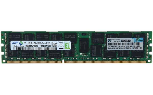 HPE - 647883-B21 - 16GB (1x16GB) 2R x4 PC3L-10600R (DDR3-1333) RDIMM CL9 LV - 16 GB - 1 x 16 GB - DDR3 - 1333 MHz - 240-pin DIMM