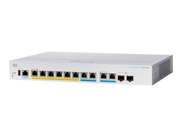 Cisco - CBS350-8MGP-2X-EU - Business 350 Series CBS350-8MGP-2X - Switch - L3 - Managed - 6 x 10/100/1000 (PoE+) + 2 x 2.5GBase-T (PoE+) + 2 x combo 10 Gigabit SFP+/RJ-45 - rack-mountable - PoE+ (124 W)