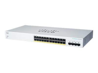 Cisco - CBS220-24FP-4G-EU - Business 220 Series CBS220-24FP-4G - Switch - smart - 24 x 10/100/1000 (PoE+) + 4 x Gigabit SFP (uplink) - rack-mountable - PoE+ (382 W)