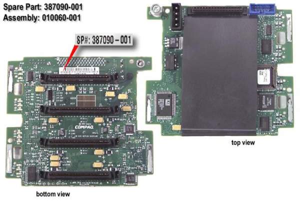 HP - 387090-001 - 4-Slot SCSI drive simplex backplane board Slot Expander