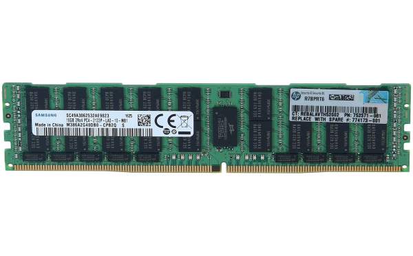 HPE - 774173-001 - 16GB (1x16GB) Dual Rank x4 DDR4-2133 CAS-15-15-15 Load-reduced - 16 GB - 1 x 16 GB - DDR4 - 2133 MHz - 288-pin DIMM