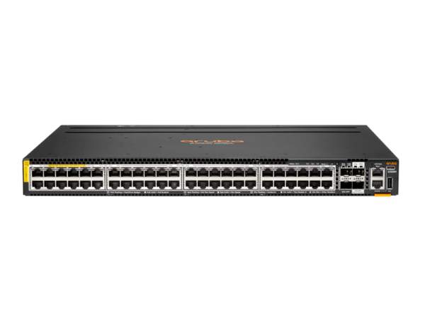 HPE - R8S90A - Aruba 6300M - Switch - L3 - Managed - 48 x 100/1000/2.5G/5G (PoE++) + 2 x 1 Gigabit / 10 Gigabit / 25 Gigabit SFP + 2 x 10 Gigabit / 25 Gigabit / 50 Gigabit SFP (uplink / stacking) - front and side to back - rack-mountable - PoE++