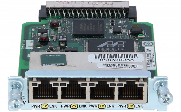 Cisco - HWIC-4ESW - Four port 10/100 Ethernet switch interface card