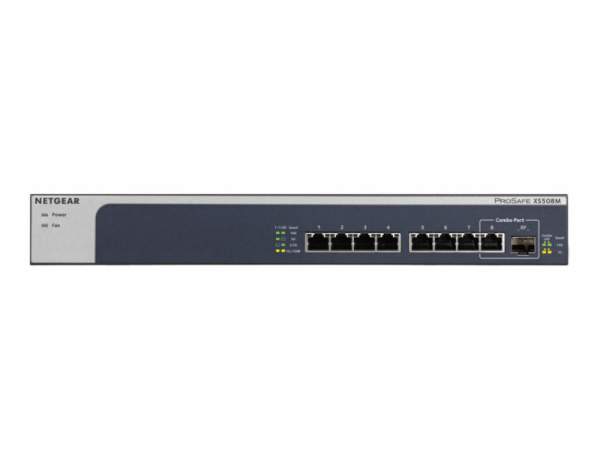 Netgear - XS508M-100EUS - XS508M - Switch - unmanaged - 7 x 10 Gigabit Ethernet + 1 x 10 Gigabit Ethernet / 10 Gigabit Ethernet SFP