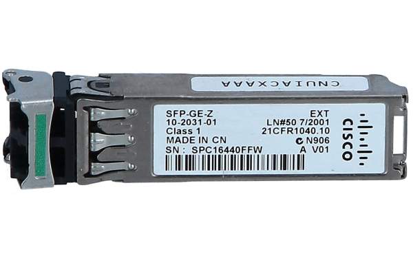 Cisco - SFP-GE-Z - SFP (mini-GBIC) transceiver module - GigE - 1000Base-ZX - LC single-mode - up to 70 km - 1550 nm