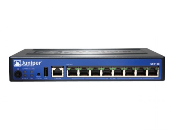 JUNIPER - SRX100H - SRX services gateway 100 with 8xFE ports and high memory (1GB RAM, 1GB FLASH