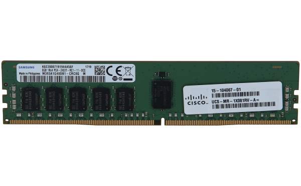 Cisco - UCS-MR-1X081RV-A - 8GB DDR4-2400-MHz RDIMM/PC4-19200/single - 8 GB - DDR4