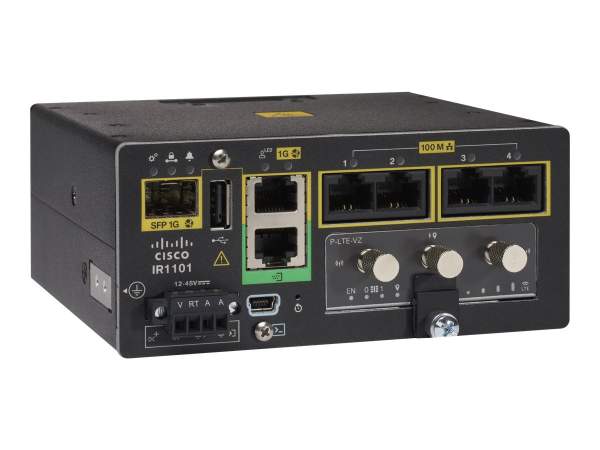 Cisco - IR1101-A-K9 - Industrial Integrated Services Router 1101 - Router - 4-port switch - GigE - WAN ports: 2
