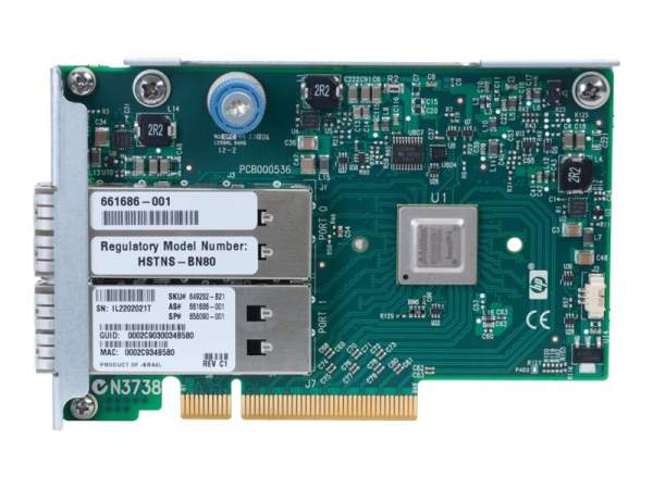 HPE - 649283-B21 - InfiniBand QDR/EN 10Gb Dual Port 544FLR-QSFP - Netzwerkkarte - PCI-Express -