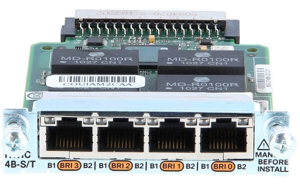 Cisco - HWIC-4B-S/T= - 4-Port ISDN BRI S/T High-Speed WAN Interface Card - Interno - Cablato - RJ-45