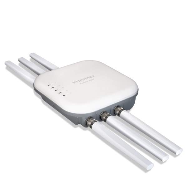 Fortinet - FAP-432F-E - Outdoor Wireless FortiAP - Tri radio (1x 802.11b/g/n/ax 4x4 radio, 1 x 802.11a/n/ac/ax 4x4 Radio and 1x 802.11 a/b/g/n/ac Wave 2, 2x2), 1x 10/100/1000/2500 Base-T RJ45, 1x 10/100/1000 Base-T RJ45, BT/BLE + Zigbee, 1x Type A USB, 1x