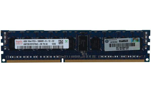 HP - 591750-571 - HP 4GB PC3-10600R-09 DDR3-1333 REG Memory Module