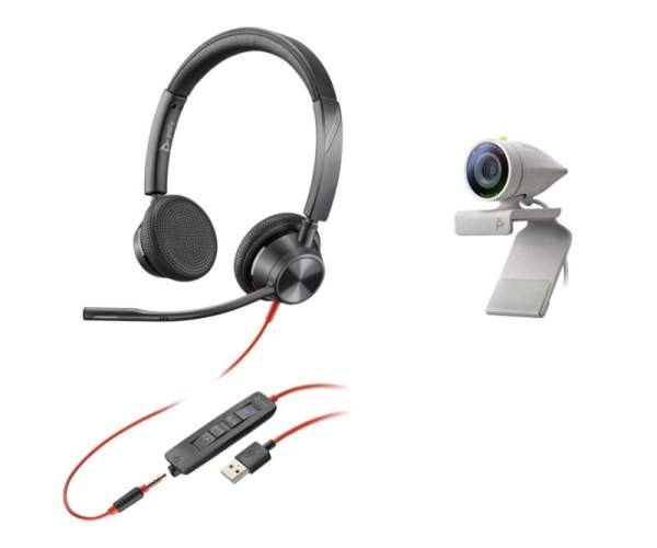 poly - 2200-87130-025 - Studio P5 - Web camera - colour - 720p, 1080p with Poly Blackwire 3325 Headset