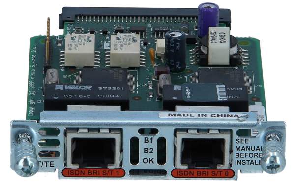 Cisco - VIC-2BRI-NT/TE= - Two-port Voice Interface Card - BRI (NT and TE)
