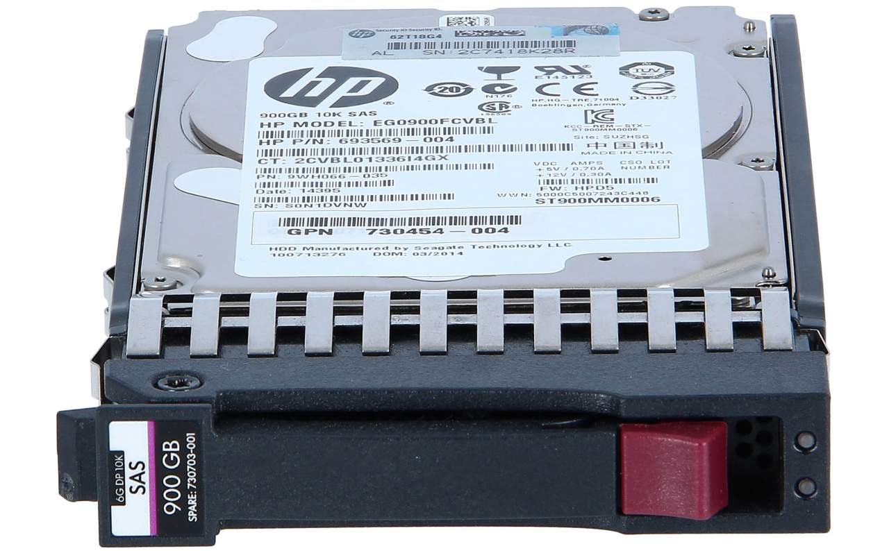 HP 619286-004 900GB 6G 10K 2.5" DP SAS Hard Drive HDD w/ G7 Tray 