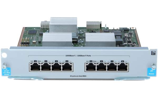HPE - J9546A - 8-port 10GBase-T v2 - Gigabit Ethernet - 10,100,1000 Mbit/s - 1000BASE-T,1000BASE-TX,100BASE-TX,10BASE-T,10GBASE-T - 950 g
