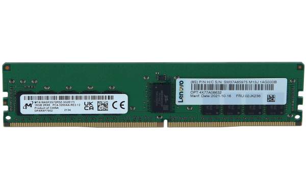 Lenovo - 4X77A08632 - TruDDR4 - DDR4 - module - 16 GB - DIMM 288-pin - 3200 MHz / PC4-25600 - 1.2 V - registered - ECC