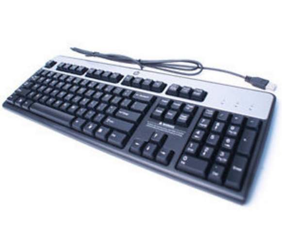 HP - 434821-037 - 434821-037 USB QWERTY Englisch Schwarz - Silber Tastatur