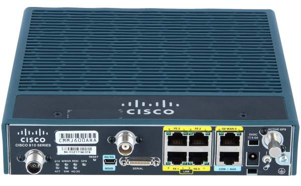Cisco - C819G-4G-G-K9 - 819 - Router di rete cellulare - Industriale - 10,100 Mbit/s - Edge - GPRS - GSM - HSPA+ - LTE - UMTS - 900,1900 MHz - 115,2 Kbit/s