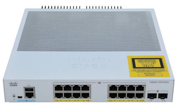 Cisco - C1000-16FP-2G-L - Catalyst C1000-16FP-2G-L - Gestito - L2 - Gigabit Ethernet (10/100/1000) - Supporto Power over Ethernet (PoE)