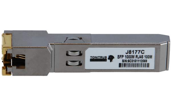 Tonitrus - J8177C-C - X121 - SFP (mini-GBIC) transceiver module - GigE - 1000Base-T - RJ-45 - up to 100m - HPE compatible