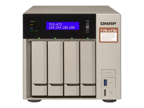 QNAP - TVS-473E-4G - NAS server - 4 bays - SATA 6Gb/s - RAID 0 1 5 6 10 - JBOD - RAM 4 GB - Gigabit