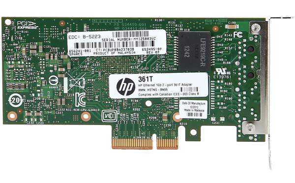 HPE - 656241-001 - HP Ethernet 1Gb 2-Port 361T Adapter