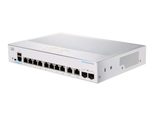 Cisco - CBS250-8T-E-2G-EU - Business 250 Series CBS250-8T-E-2G - Switch - L3 - smart - 8 x 10/100/1000 + 2 x combo SFP - rack-mountable