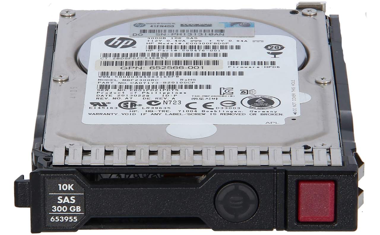 HP - 653955-001B - HP 300GB 6G SAS 10K 2.5in SC ENT HDD -SPARE new and  refurbished buy online low prices