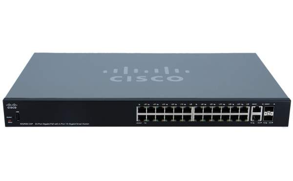 Cisco - SG250X-24P-K9-EU - SG250X-24P 24-PORT GIGABIT POE SMART SWITCH WITH 10G UPLINKS