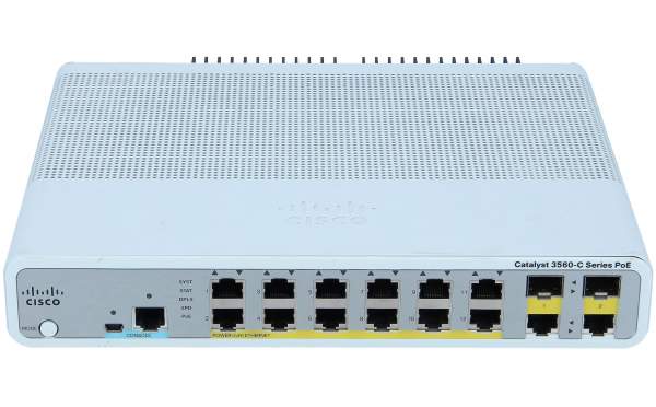 Cisco - WS-C3560C-12PC-S - Catalyst 3560C Switch 12 FE PoE, 2 x Dual Uplink, IP Base