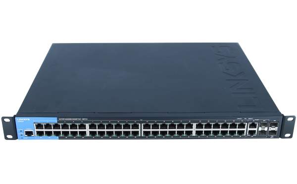 Linksys - LGS552P - Business LGS552P 48-Port Gigabit PoE+ (375W) Managed Switch + 2x Gigabit SFP/RJ45 Combo Ports + 2x 10G SFP+ Ports