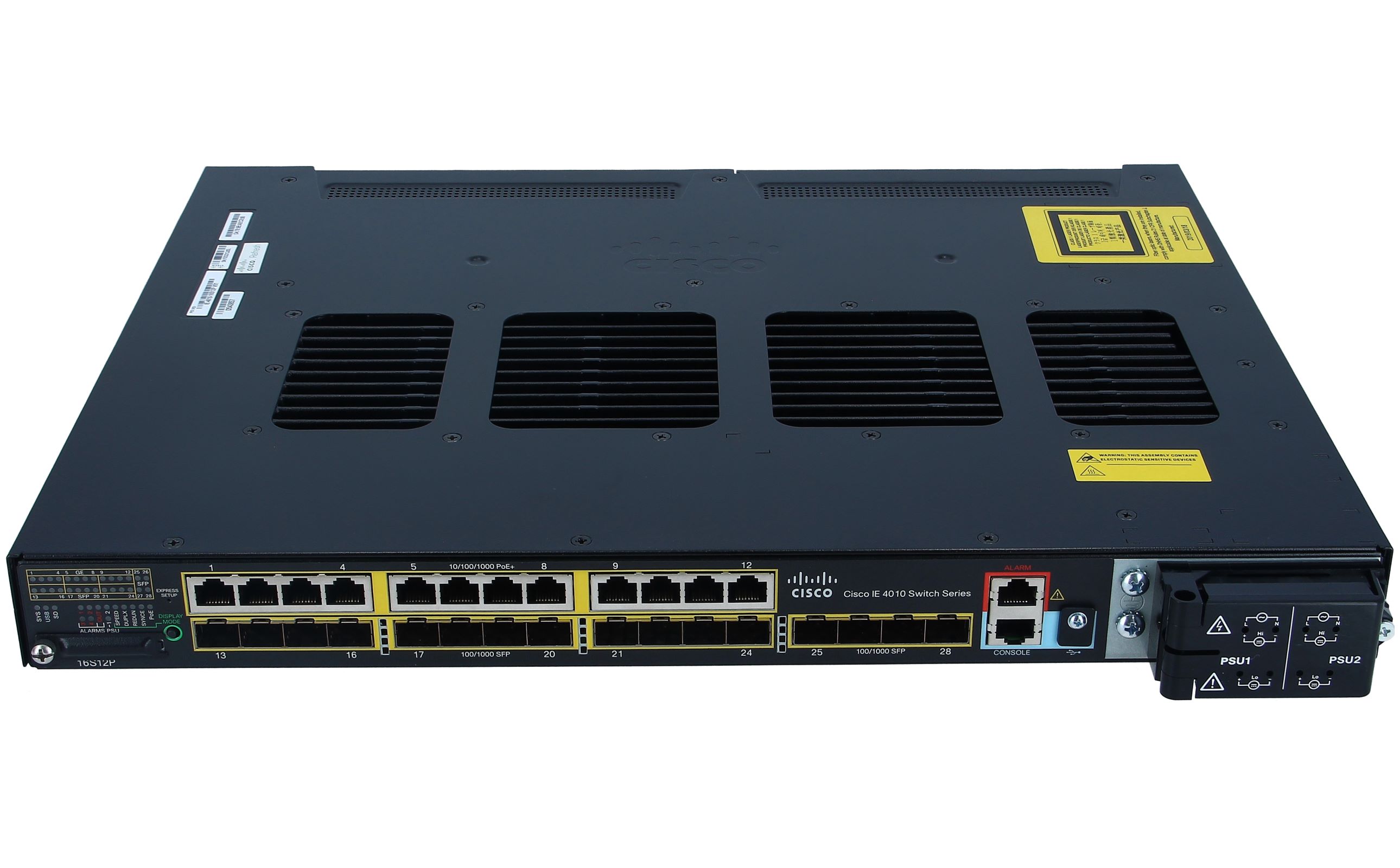 Cisco - IE-4010-16S12P - IE4010 w/ 12GE SFP, 12GE Copper PoE+  4GE SFP  uplink ports