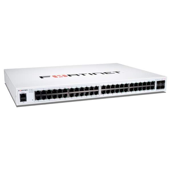 Fortinet - FS-148F-POE - Layer 2 FortiGate switch controller compatible PoE+ switch with 48 GE RJ45