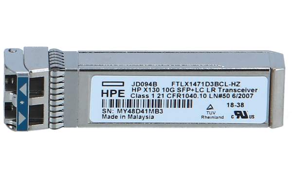 HPE - JD094B - X130 - SFP+ transceiver module - 10 GigE - 10GBase-LR - LC single-mode - up to 10 km - 1310 nm