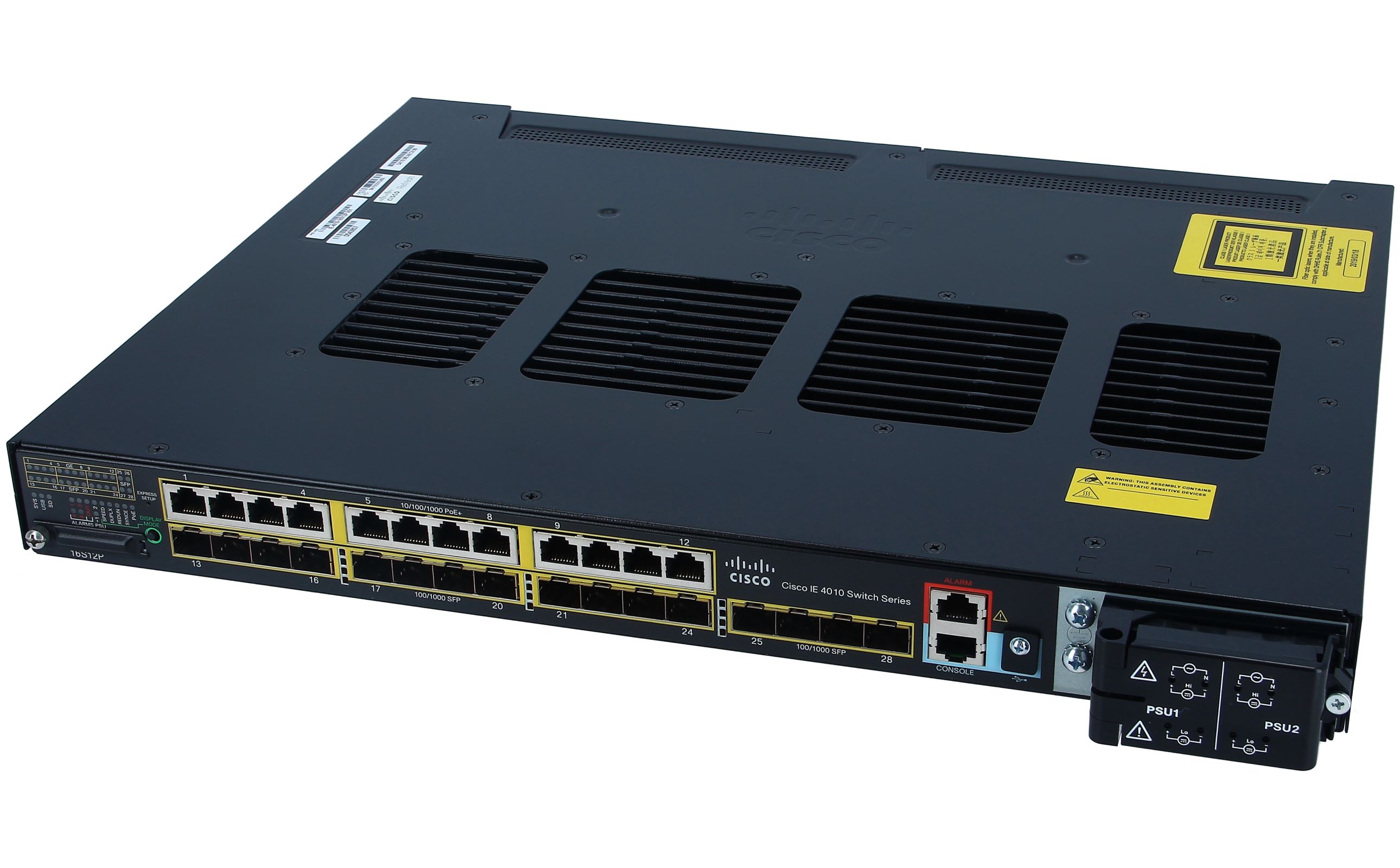 Cisco - IE-4010-16S12P - IE4010 w/ 12GE SFP, 12GE Copper PoE+  4GE SFP  uplink ports