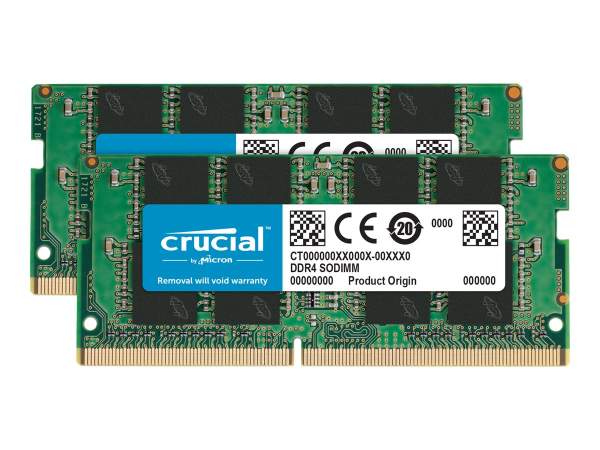 Crucial - CT2K16G4SFRA32A - DDR4 - kit - 32 GB: 2 x 16 GB - SO-DIMM 260-pin - 3200 MHz / PC4-25600 -