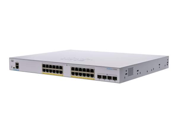 Cisco - CBS250-24FP-4X-EU - Business 250 Series - Switch - L3 - smart - 24 x 10/100/1000 (PoE+) + 4 x 10 Gigabit SFP+ - rack-mountable - PoE+ (370 W)