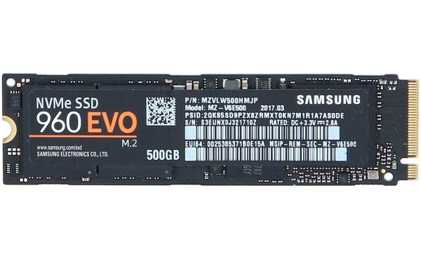 Samsung - MZ-V6E500BW - Samsung 960 EVO MZ-V6E500BW - 500 GB SSD - intern - M.2 2280 - PCI Expre